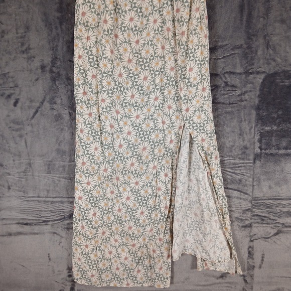 Lily Rose Dress Womens Large Floral Daisies Maxi Slit Strappy Boho Summer Rayon - Picture 2 of 5